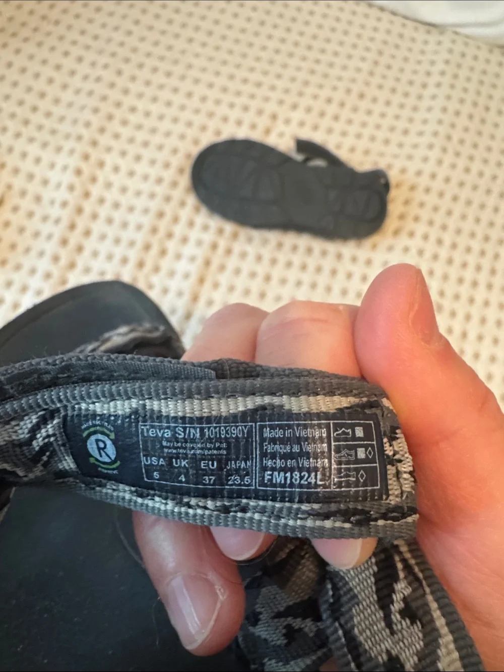 Kids Teva Black and Gray Strappy Outdoor Sandals